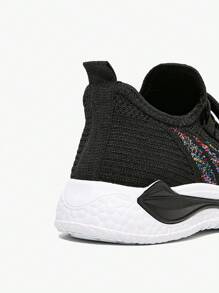 JNSQ Einfarbige, Lässige Und Modische Sportschuhe Für Kinder Zum Schnüren - Schwarz - Übersicht 6