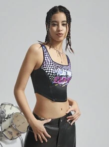 Elvis Presley X SHEIN Music Festival Sexy Women's Crop Tank Top