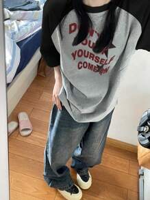 女性夏季拼接短袖T恤