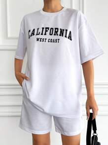 EURMUSE Conjunto De Dos Piezas Con Diseño De California - Blanco - Ver 5