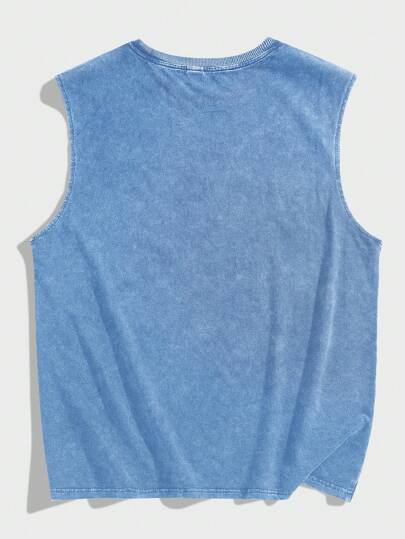Street Life Parte superior de tirantes con gráfico con lema de moda para hombre, adecuada para combinar en primavera y verano, escuela