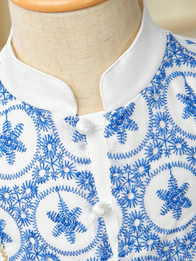 Baby Girls' Retro Embroidery Pattern A-Line Dress, Summer