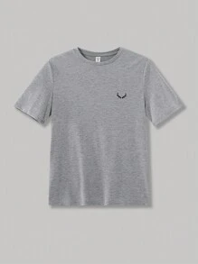 SHEIN 青少年男孩休閒純色圓領針織短袖T恤，多色4件/4套裝