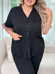 Color-Block Backless Lace Trim Sexy Lingerie Set - Black - View 5