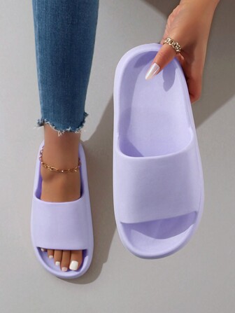 Fashionabla färgglada minimalistiska tjocka sula Anti-halk unisex tofflor för inomhus/utomhus