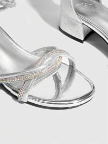 CUCCOO SZL Giày Sandal Cao Gót Thời Trang Nữ Trang Trí Ren Gợi Cảm Đảng Baddie Hợp Thời Trang Sang Trọng Phong Cách Tuyệt Đẹp - Bạc - Xem 5