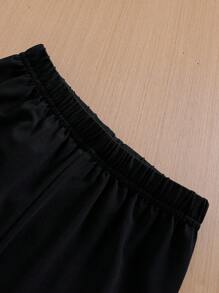 SHEIN Vintaside Kids Conjunto de top e leggings com cinto elegante para a primavera e outono de jovem garota, 2 peças