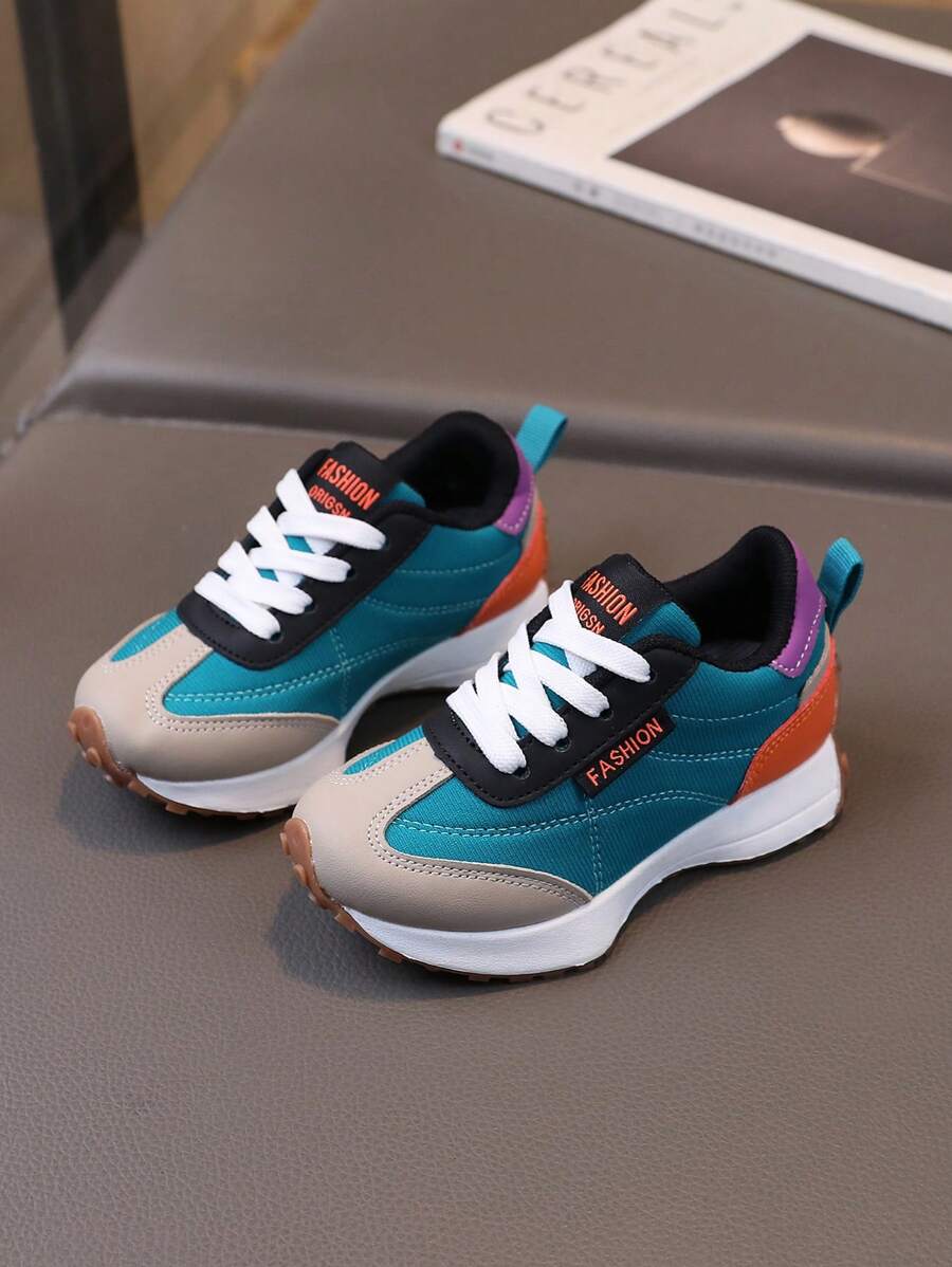 1pair PU Mesh Unisex Toddler Sneakers With Laces, Infant Sports Shoes