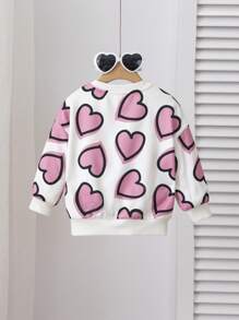 SHEIN Cute And Versatile Baby Girl Cartoon Printed Round Neck Long Sleeve Sweatshirt, Autumn/Winter Season