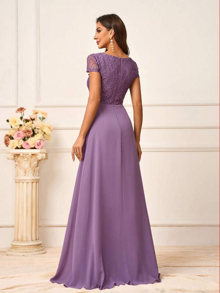 Dark purple chiffon dress hotsell