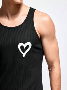 Chaleco con estampado de corazón a la moda para hombres, capa base para las cuatro estaciones