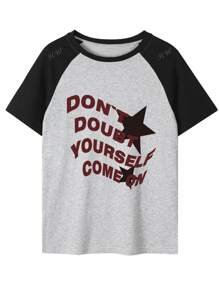 Women's Summer Patchwork Short Sleeve T-Shirt