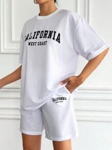 EURMUSE Conjunto De Dos Piezas Con Diseño De California - Blanco - Ver 4