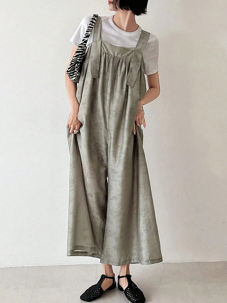 FRIFUL Combinaison simple de couleur unie pour femmes pour un port quotidien, combinaisons pour femmes, ensembles de détente pour femmes - Gris - Voir 1