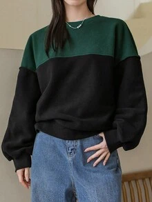 DAZY Hai âm Thả vai Áo nỉ Without Tee - màu đen - Xem 8