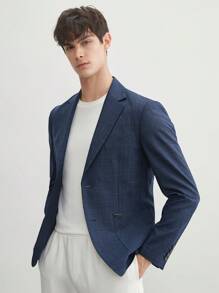 AKNOTIC Business Casual 易于打理的男士复古风格商务休闲梭织格子修身西装外套，适合夏季和秋冬穿着 - 彩色 - 查看 6