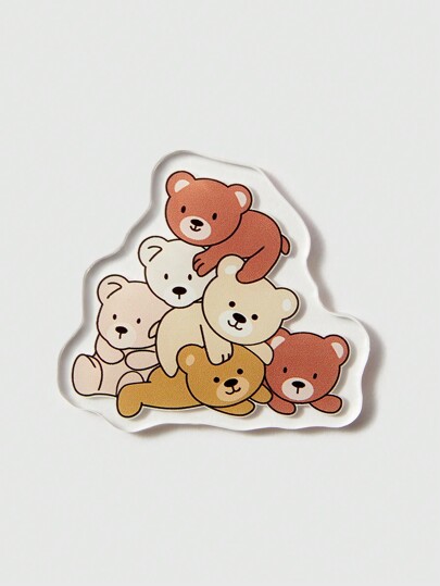 Kawaii 1pc Fridge Magnet With Five Teddy Bear Design