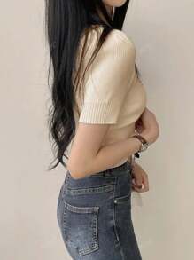 Versatile Solid Color Women's Knitwear