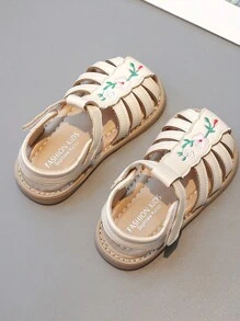 Sandalias bordadas para niñas, zapatos de princesa para niños pequeños - Beis - Ver 2
