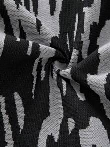 Maweii Plus Size Printed Slim Fit Tank Top Sweater Dress, Perfect For Music Festival - Multicolor - View 3