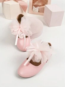 1 Đôi Giày Đế Bằng Trang Trí Hoa Thời Trang Cho Bé Gái, Giày Khiêu Vũ Dự Tiệc Thoải Mái Ngoài Trời - Hồng - Xem 3