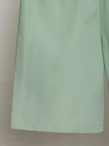 SHEIN 两件套男童休闲舒适Polo衫和纯色短裤套装 - 薄荷綠 - 查看 7