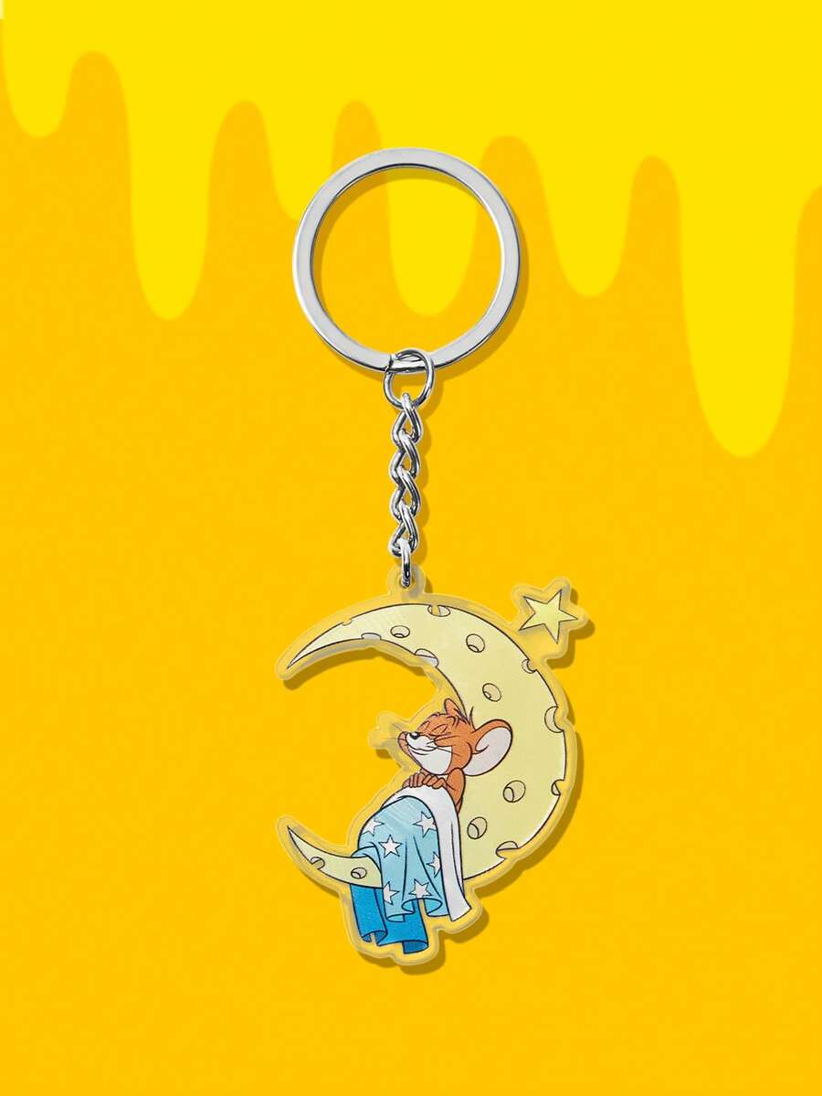 TOM & JERRY X SHEIN Llavero acrílico con patrón de dibujos animados para bolsos y mochilas - Multicolor - Ver 1