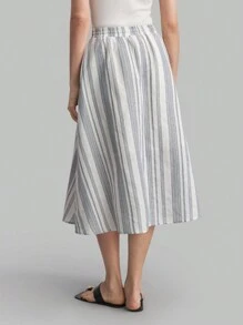 Ontre Váy Cotton Sọc Cotton Đơn Giản Hàng Ngày Mùa Hè Cho Nữ - Nhiều màu - Xem 3