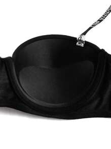女性有模杯帶鋼圈胸罩 - 黑色 - 查看 2