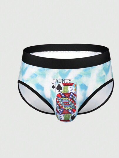 Maillot de bain homme imprimé triangle à motif de poker et teinture à cravate