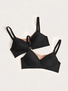 Moonlight & Mama 2pcs Maternity Women's Fashionable Simple Solid Color Underwear Bra
