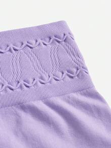 Gameset SHEIN Sport Women's Seamless Knitted Yoga Sports Shorts, Solid Color, Summer