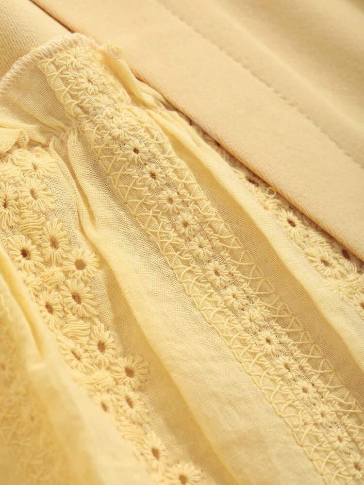 Women's Summer Solid Color Round Neck Short Sleeve Casual Fit Casual T-Shirt With Ruffled Hem Preppy Tops