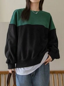 DAZY Hai âm Thả vai Áo nỉ Without Tee - màu đen - Xem 1