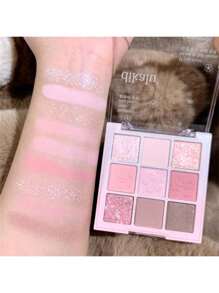 DIKALU Dopamine Nine-Color Cherry Blossom Eyeshadow Palette, Qixi Festival Gift, Summer Coral Sweetheart Garden Makeup Palette, Shimmer & Matte, With Good Color Payoff - 櫻花盤 - 查看 9