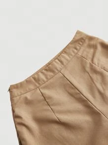 SHEIN Privé Pantalon évasé en fibre de bambou à taille haute élégant et décontracté pour femme, idéal pour les vacances d'été. Avec poches, convient pour les mariages/fiançailles, les concerts/festivals rave, la remise des diplômes