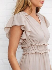SHEIN LUNE Women's Spring/Summer Multilayered Frill Design Princess Style Elegant Casual Fashionable Holiday Dress