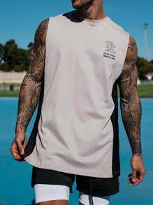 Gym Rark Camiseta casual de estilo novio con eslogan impreso de cuello redondo para hombre en verano - Gris - Ver 4