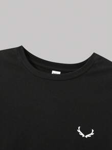 SHEIN 青少年男孩休閒純色圓領針織短袖T恤，多色4件/4套裝