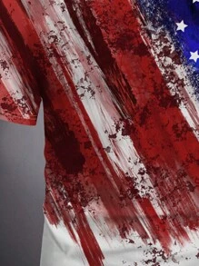 Manfinity LEGND 男士夏季美國國旗印花休閒短袖T恤 - 彩色 - 查看 3