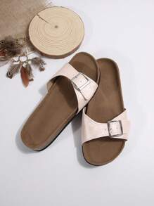 Women Summer Yellow Fashionable Soft Cork Sole Sandals - Baby Pink - View 6