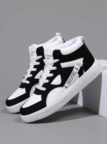 High Top Women's Casual Shoes Sneakers Women Skateboard Shoes Female Mid Sports Shoes Footwear All-Match Fashionable Lace Up Design Versatile Shoes For Spring And Autumn Lightweight EVA Sole