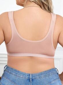 3pcs/Set Plus Size Lace Spliced Wireless Bra - Multicolor - View 2