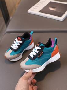 1 par de Zapatos deportivos unisex de moda para niños en color caqui