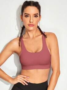SHEIN Sport Gameset Women's Letter Jacquard Simple Summer Sports Bras