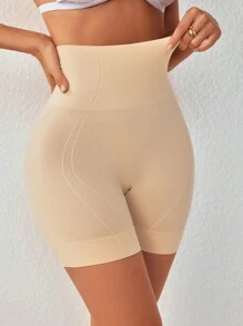 Women's Seamless High-Waisted Abdomen Control Shapewear, Breathable Safety Pants Corset Underwear, 1pc - Apricot - View 3