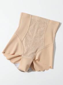 1pc Ladies' High Waisted Body Shaping Triangle Panties - Apricot - View 8