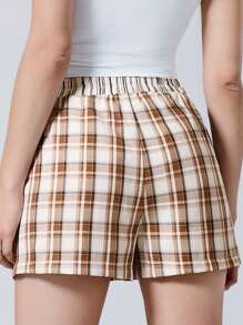 LYSMO Shorts de cuadros de moda sueltos para mujeres en verano - Multicolor - Ver 2