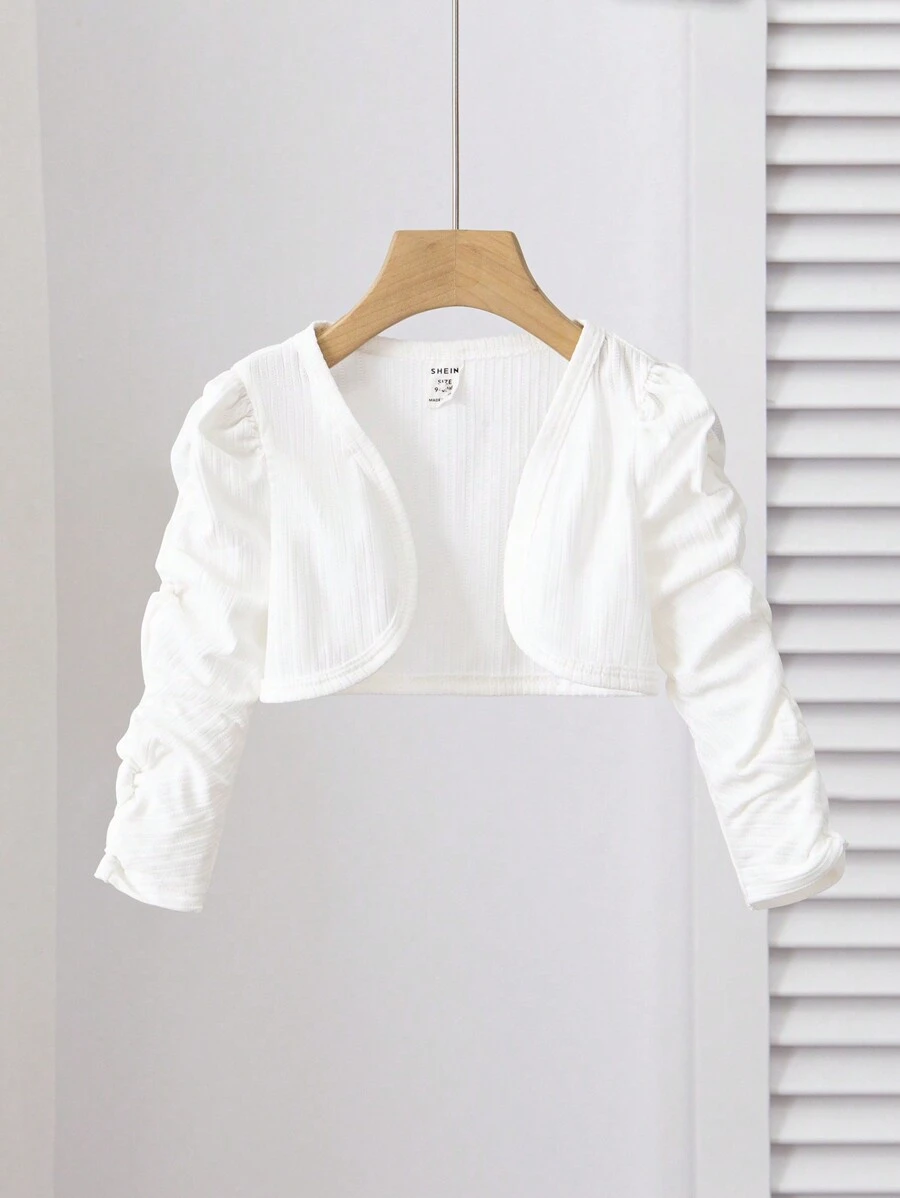 SHEIN Baby Girl Cute Knit Simple Stack Sleeve Long Sleeve Jacket Coat, In Fall/Winter