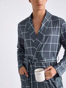 Men's Plaid Printed Simple Daily Robes - Multicolor - View 7